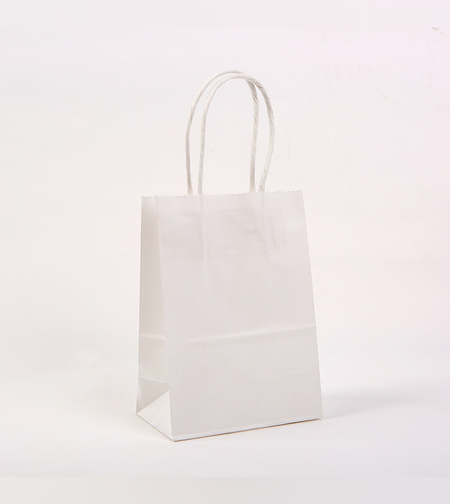 שקית נייר חלקה עם ידית 32*25*11 - לבן