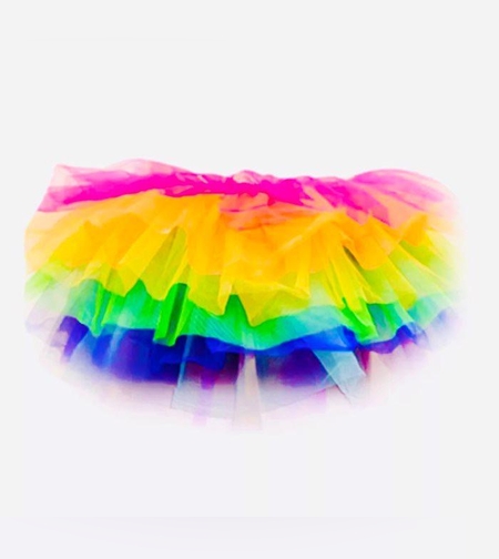 חצאית טוטו קשת בענן 3 שלבים צבעונית 30 ס