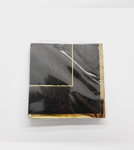 מפית דגם קלאסיק שחור-זהב* 16 יח'