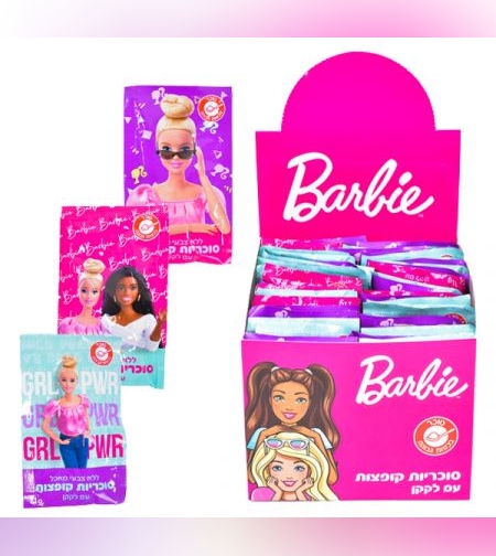 לקקן עם סוכריות קופצות 11 גר' בטעם תות- ברבי