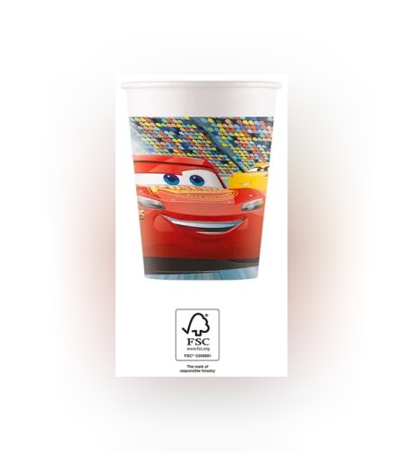 כוסות נייר 200 מל 8 יח'- מכוניות