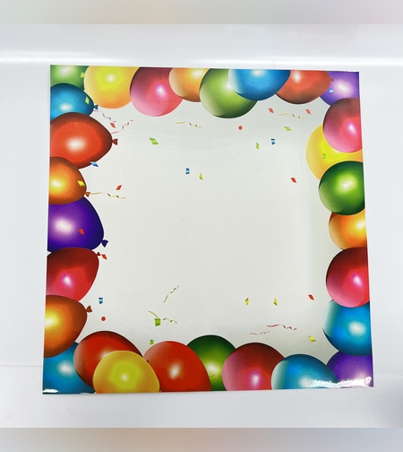 טפט מדבקה לכיסוי משטח עוגה 35*35 ס״מ - בלונים צבעוניים