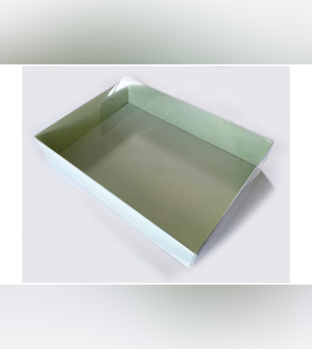 תחתית קרטון מכסה שקוף צבע לבן 43-30-8