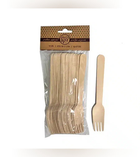 חב' 25 מזלגות מעץ 20 ס
