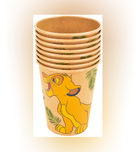 כוסות נייר 8יח-מלך האריות קראפט