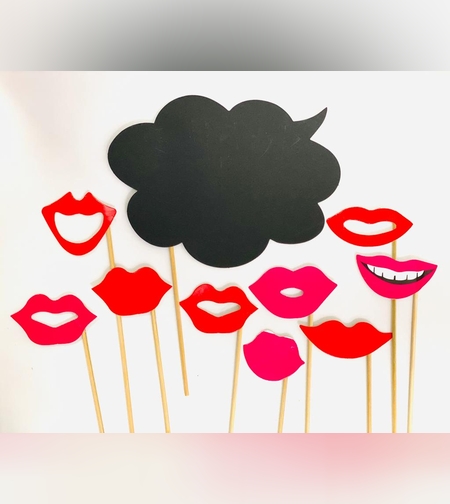 מקלות צילום סלפי שפתיים + ענן מחשבה / 10 יח