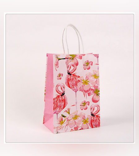 שקית נייר עם ידית 21*15*8 - פלמינגו 5013