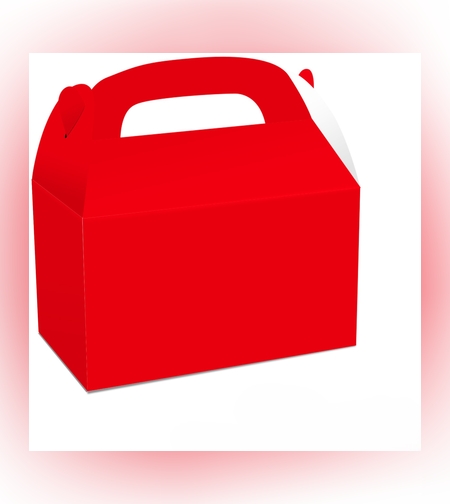 לאנצ' בוקס קרטון 16*9.5 - אדום (10 יח')