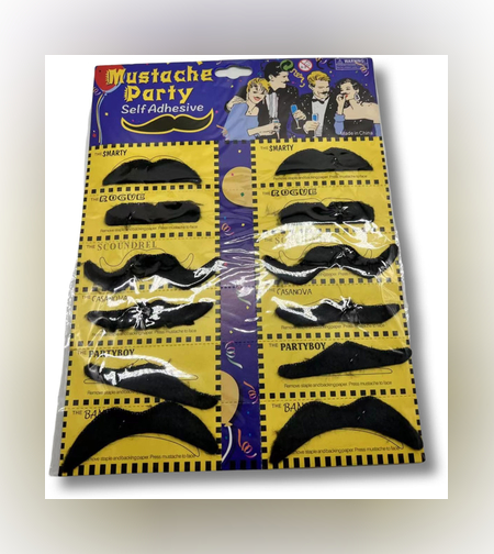 מארז שפמים שחורים נדבקים בבליסטר 12 יח