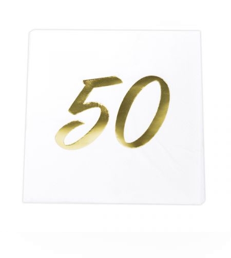 מפיות נייר קוקטייל 16 יח- יום הולדת 50