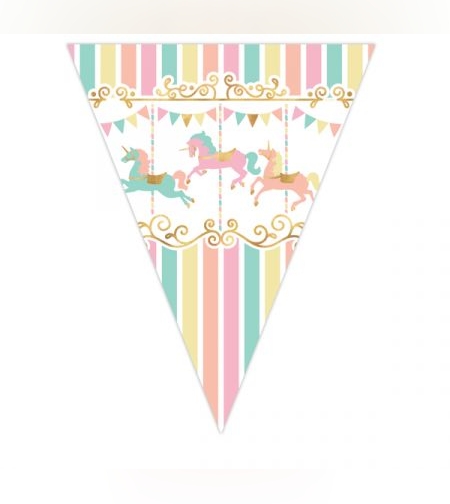 באנר שרשרת משולשים חד קרן קרקס