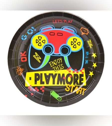 צלחות נייר 23 סמ 8 יח' - גיימרים