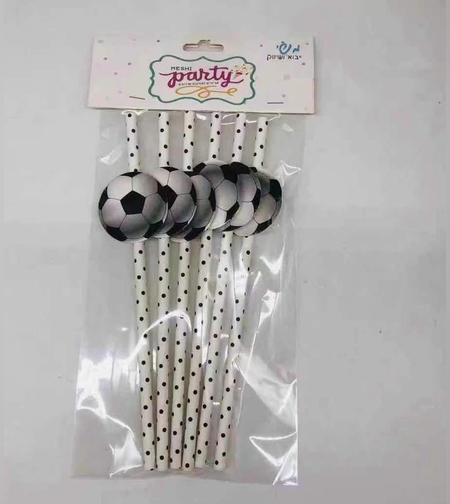 כדורגל - קשיות נייר שחור לבן מארז 6 יח