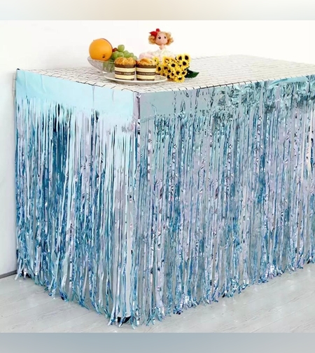 חצאית שולחן מטאלי פרנזים 75*275 טורקיז