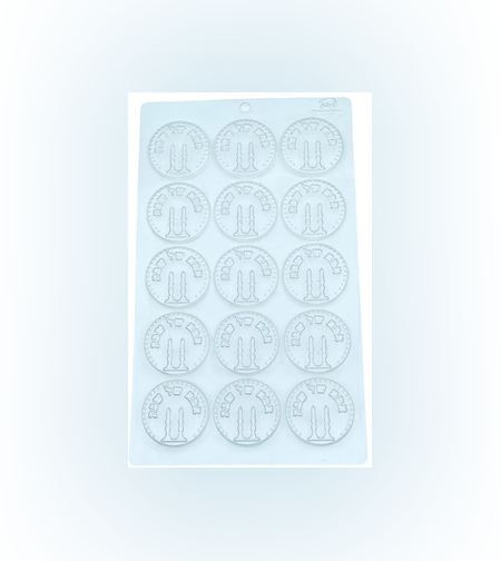 003E - תבנית פלסטיק למטבעות שוקולד - אמא של שבת