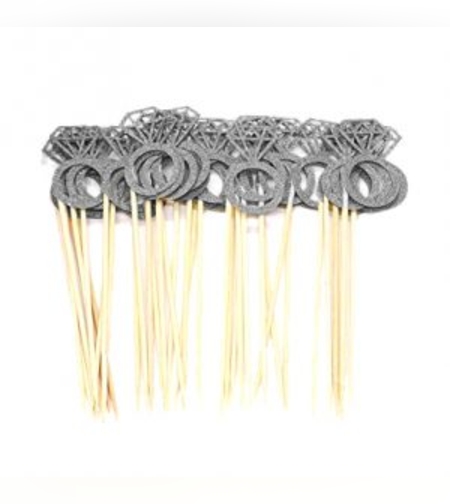 קיסם טבעת גליטר כסף 12 יח'