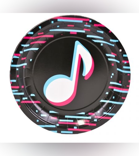 צלחות נייר 23 סמ 8 יח' - תו מוזיקה