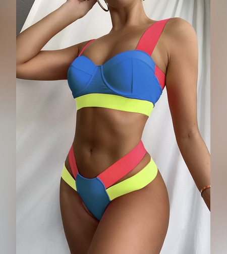 בגד ים משולב צבעוני🎨