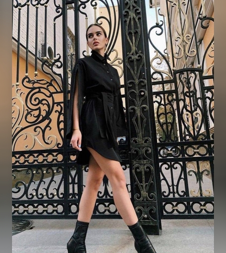 חולצה שמלה מחוייט שחור