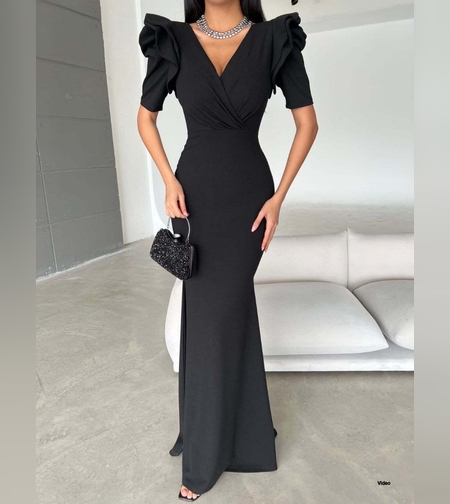 קיץ בשחור ,שמלה קייצית מקסי ארוכה