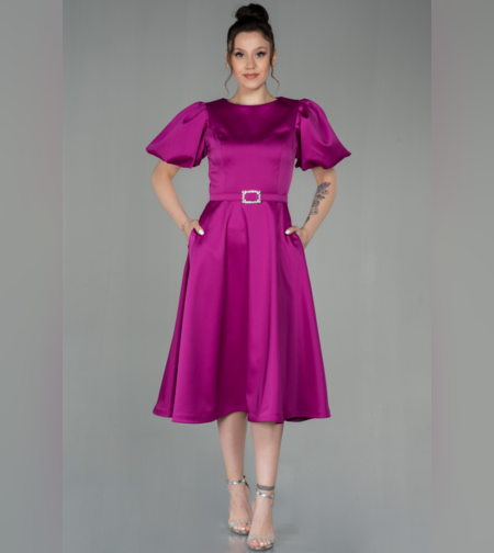 שמלת midi-סאטן סגול