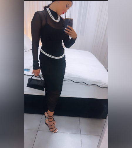 שמלת שיפון אורך אמצע