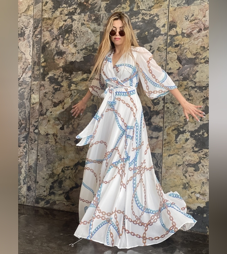 Dress לבן שיפון