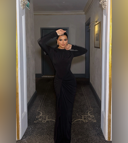 Lw dress 4 אפשרויות קשירה בצבע שחור