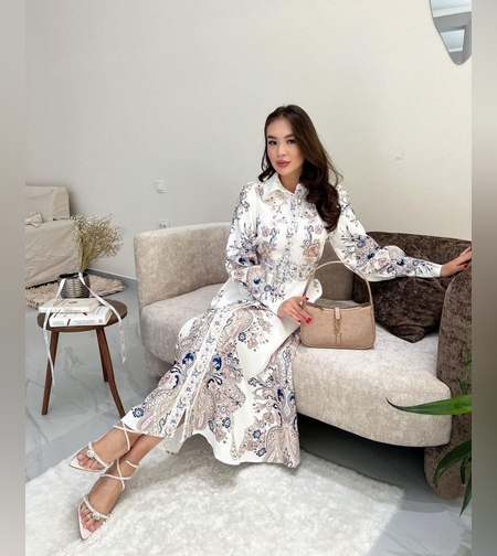 שמלה לבנה חגורה במותן מידןת s,m,xl