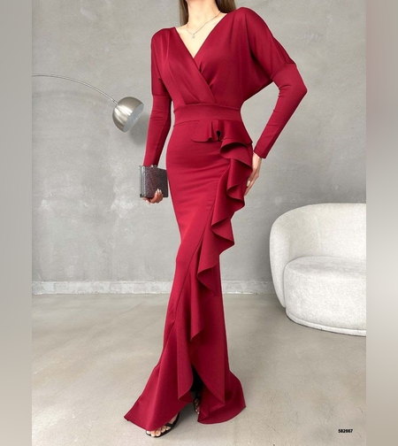 שמלת meka צבע בורדו יין נדירה🔥