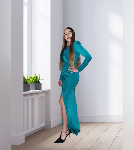 שמלה דגם מילאנו טורקיז