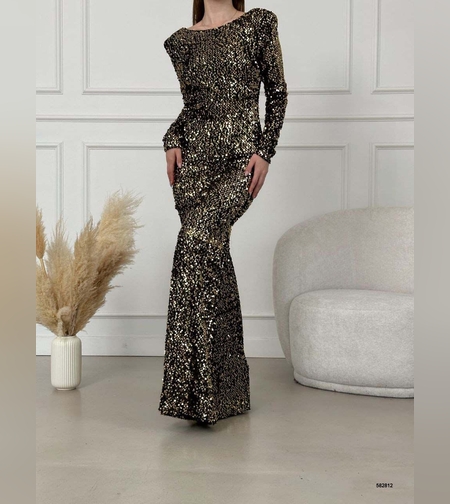 שמלת פייטים  נוצצת goldblack