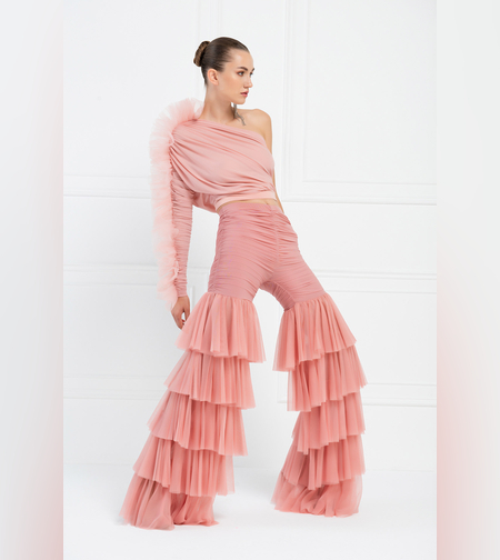 מכנס קומות לכל אירוע צבע ורוד ניוד