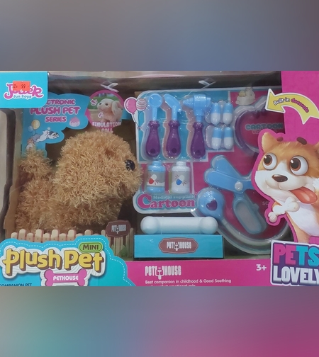 كلب مع مجموعة الطبيب