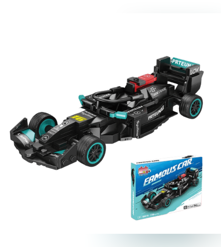 מכונית מרוץ פורמולה שחורה להרכבה 236 חלקים COME ALIVE MACHINA