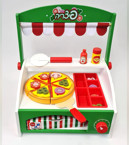 דוכן פיצה עץ לילדים