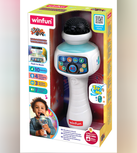 ميكروفون لاسلكي للأطفال من Winfun Beat Pop كاريوكي
