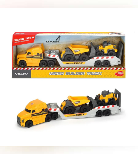 מיני מוביל מכוניות מאק כולל שני רכבי וולוו - Dickie Toys