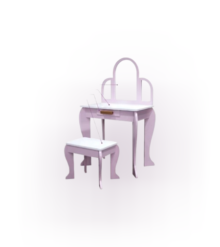 שידת איפור מעץ -  קלאסי W08663