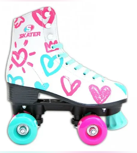 גלגיליות דגם פסים לבן SKATER ABEC