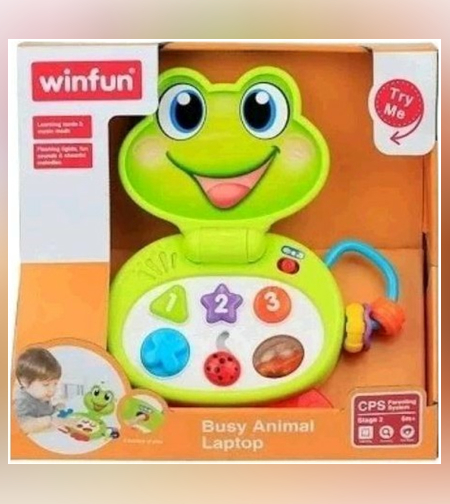 كمبيوتر محمول ضفدع مشغول منذ اليوم الأول للأمومة  winfun -