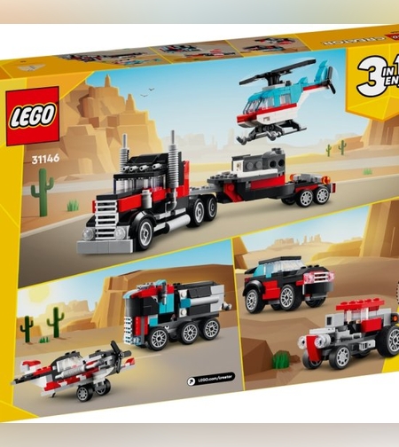 شاحنة مسطحة مع مروحية 31146 ليجو كريتور 3 في 1 - Lego -