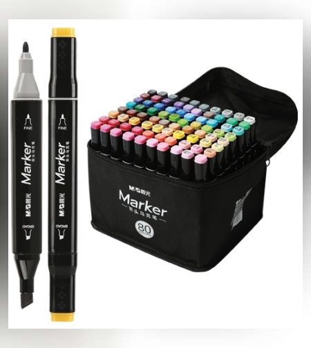 מארז 80 טושים דו צדדי