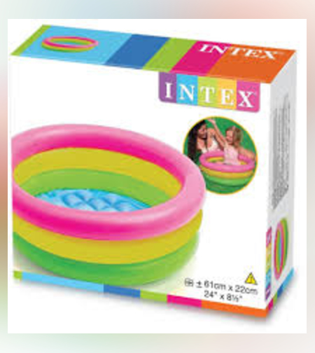 مسبح قابل للنفخ للأطفال الصغار 86 سم 58924 من إنتكس - ملون