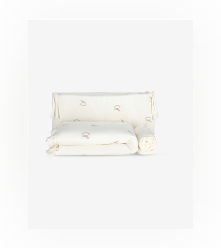 סט מצעים למיטת תינוק מיננה שמנת מודפס סוס נדנדה ליין וינטג' Minene – מיננה -minene -- שמנת