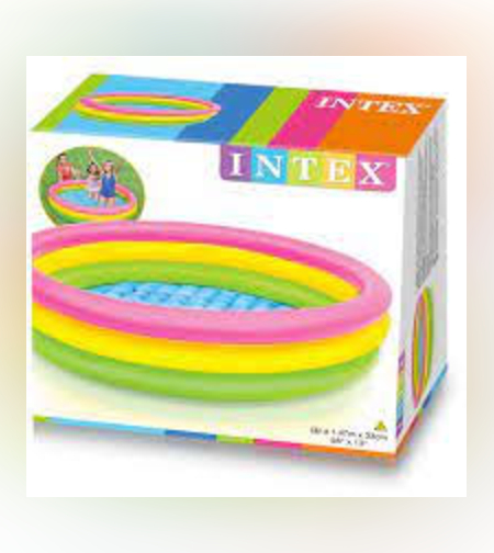 مسبح ملون بقاعدة قابلة للنفخ 147 × 33  INTEX 57422