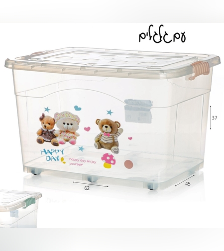 קופסת אחסון דובים עם גלגלים 75 ל'