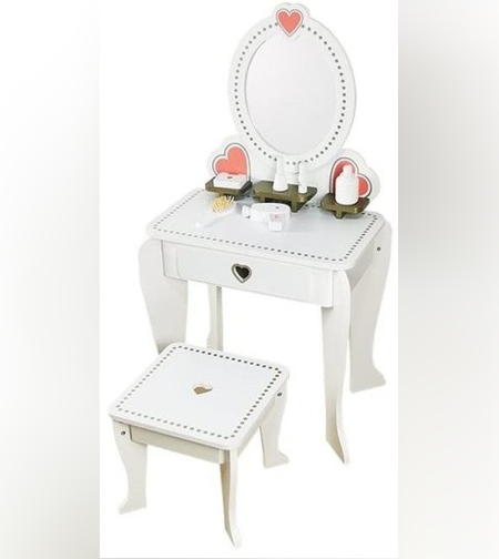 שידת איפור מעץ עם כיסא מידות 90x49x34 ס״מ מבית Enigma