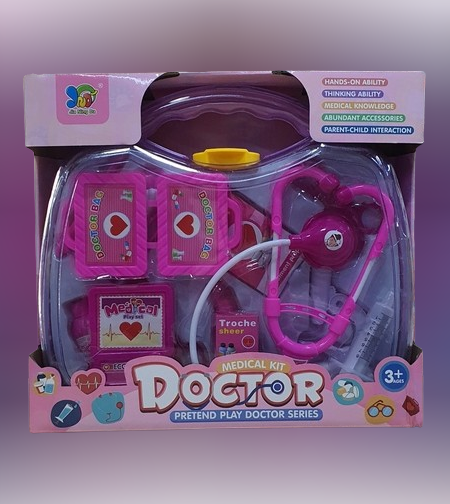 ערכת רופא במזוודה-ורוד -