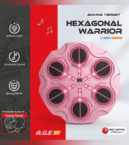 מתקן איגרוף BOXING Hexagonal Warrior - ורוד